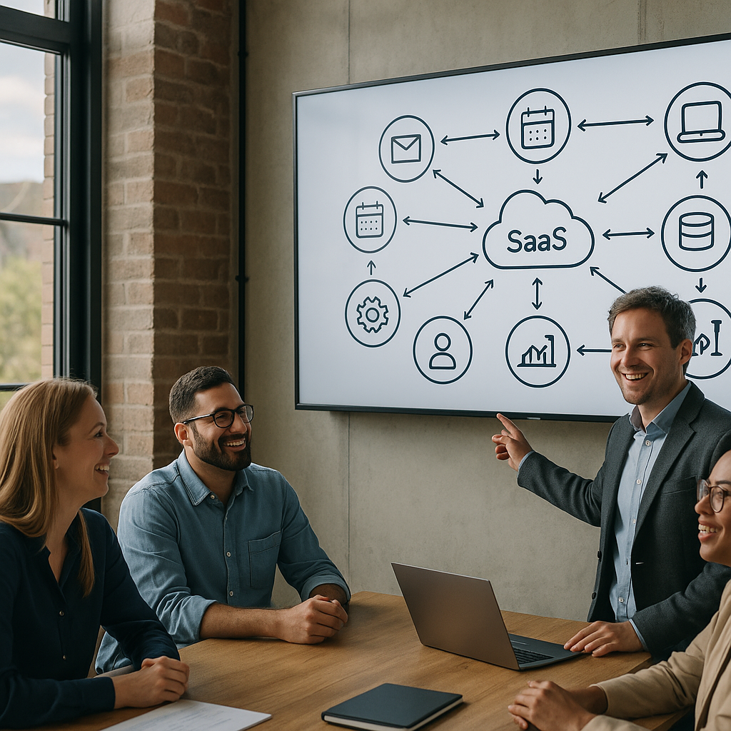 UK office team adopting a specialised UK B2B SaaS tool to streamline workflows