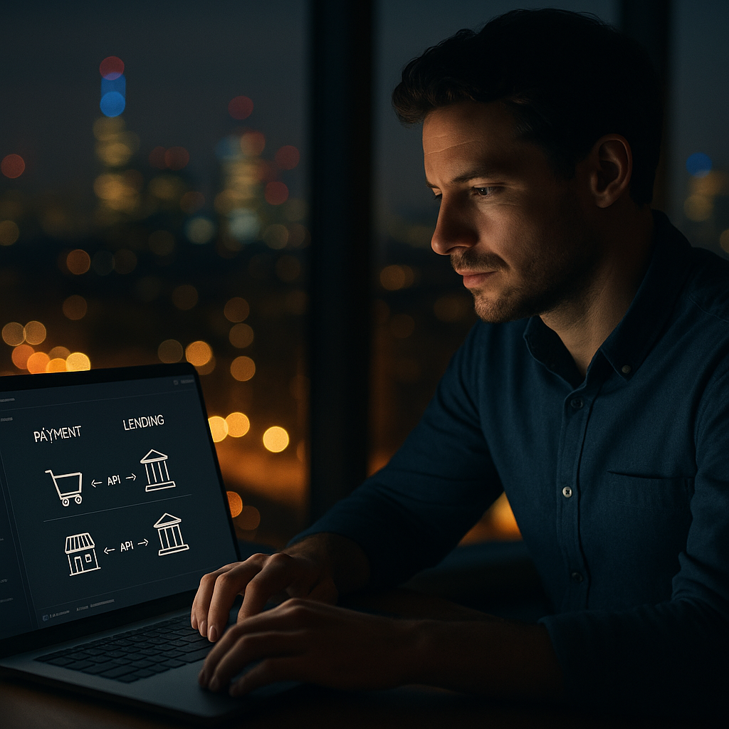 Startup founder planning product roadmap that includes embedded finance for UK SMEs