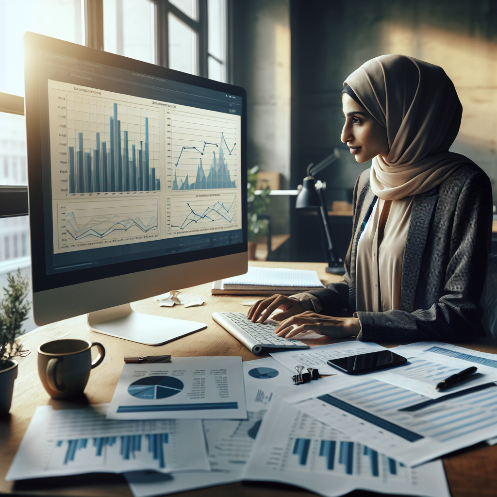 Business analyst reviewing enterprise AI adoption costs in a modern London office