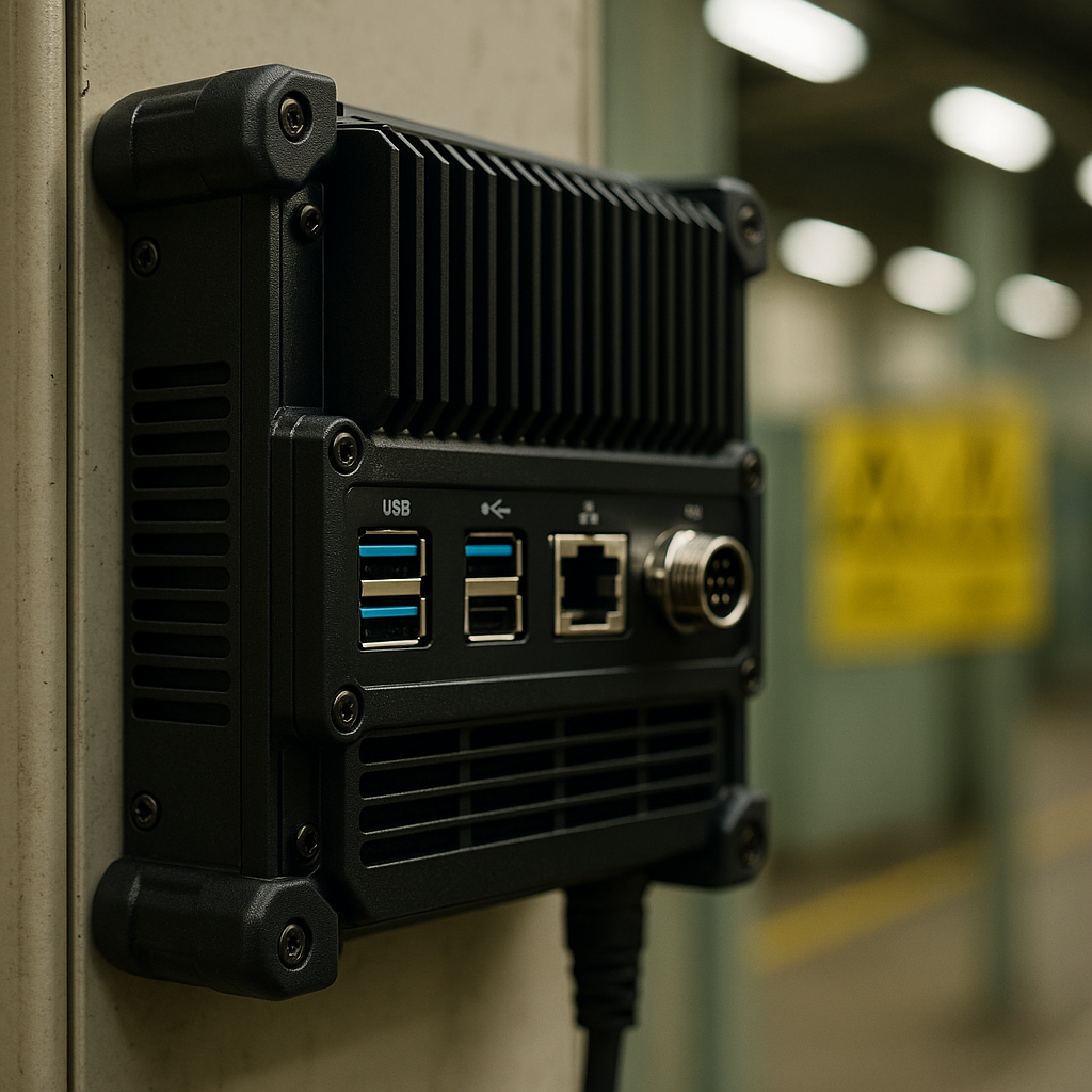 Ruggedised edge computing hardware deployed in a UK manufacturing facility