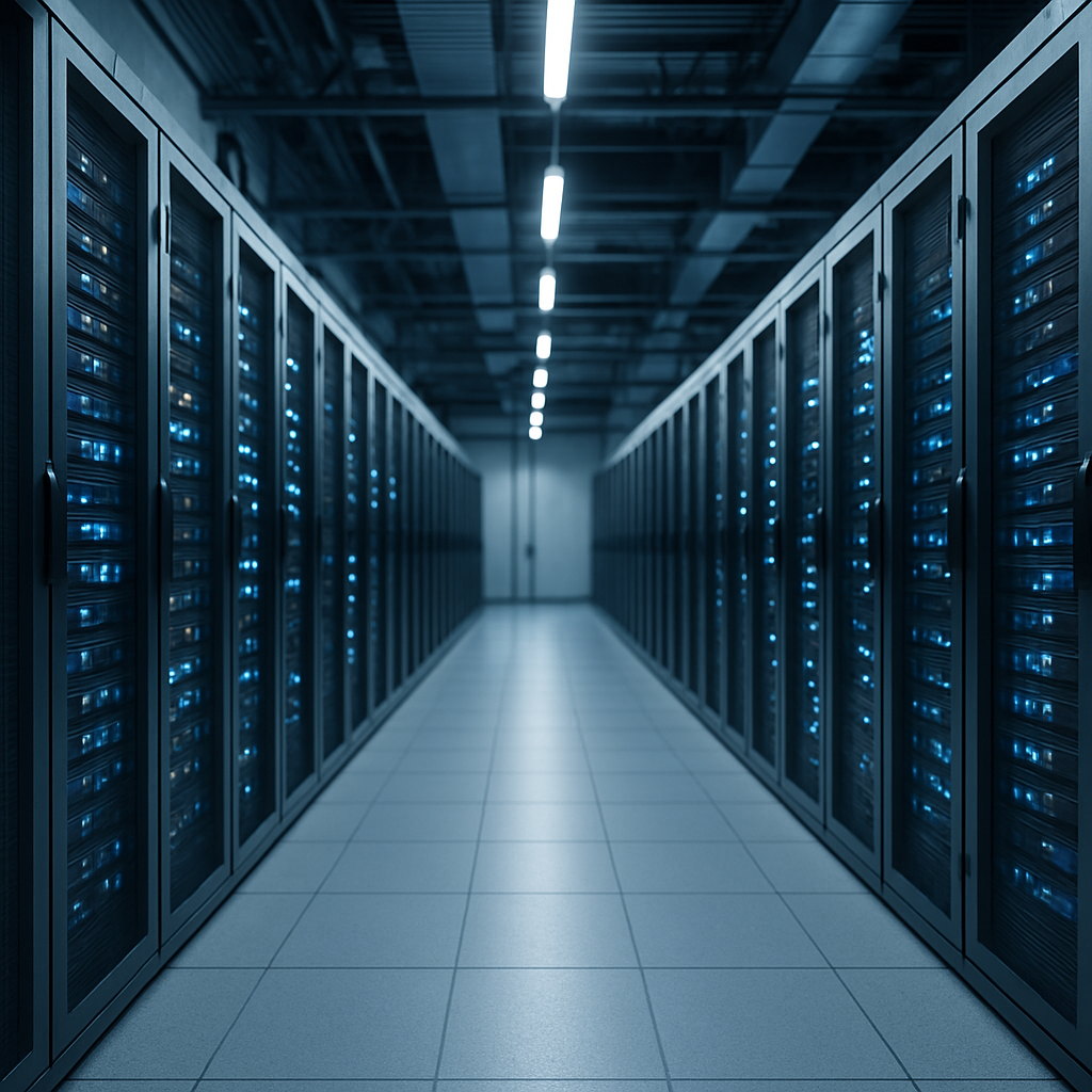Server racks inside a UK data centre illustrating edge computing vs cloud 2026 infrastructure choices