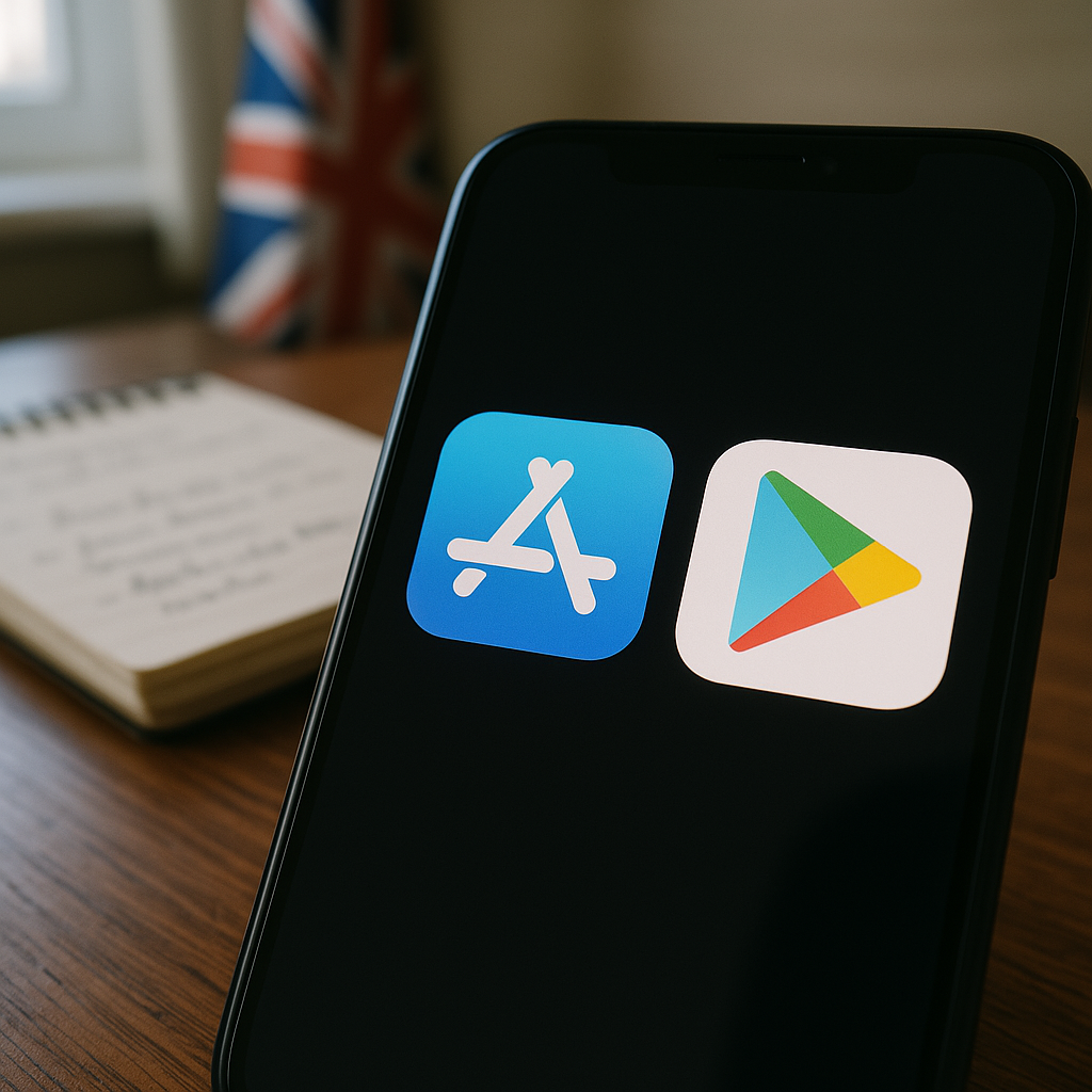 Smartphone showing app store alternatives relevant to UK app store regulation CMA 2026 changes