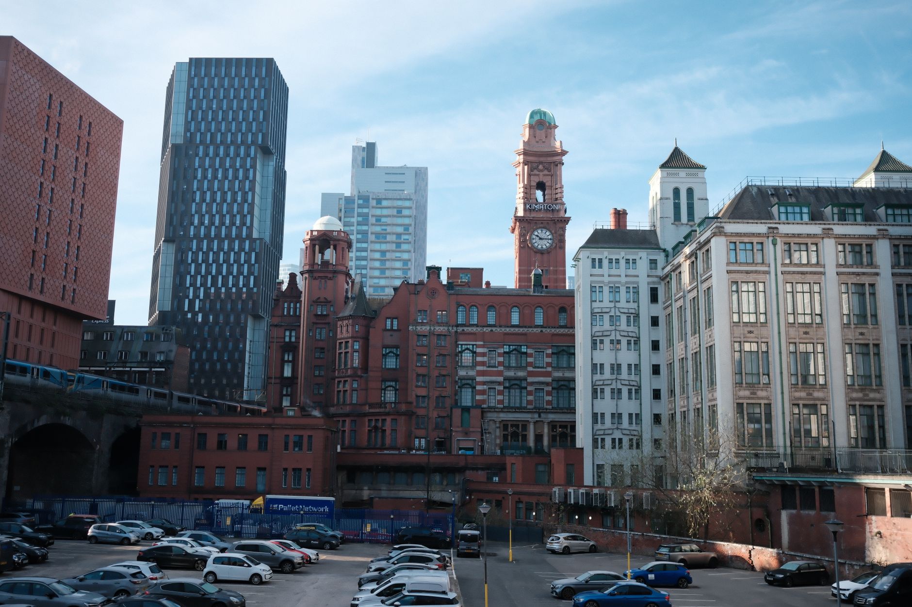 Modern office buildings in central Manchester representing the UK tech startup HQ Manchester Leeds vs London trend